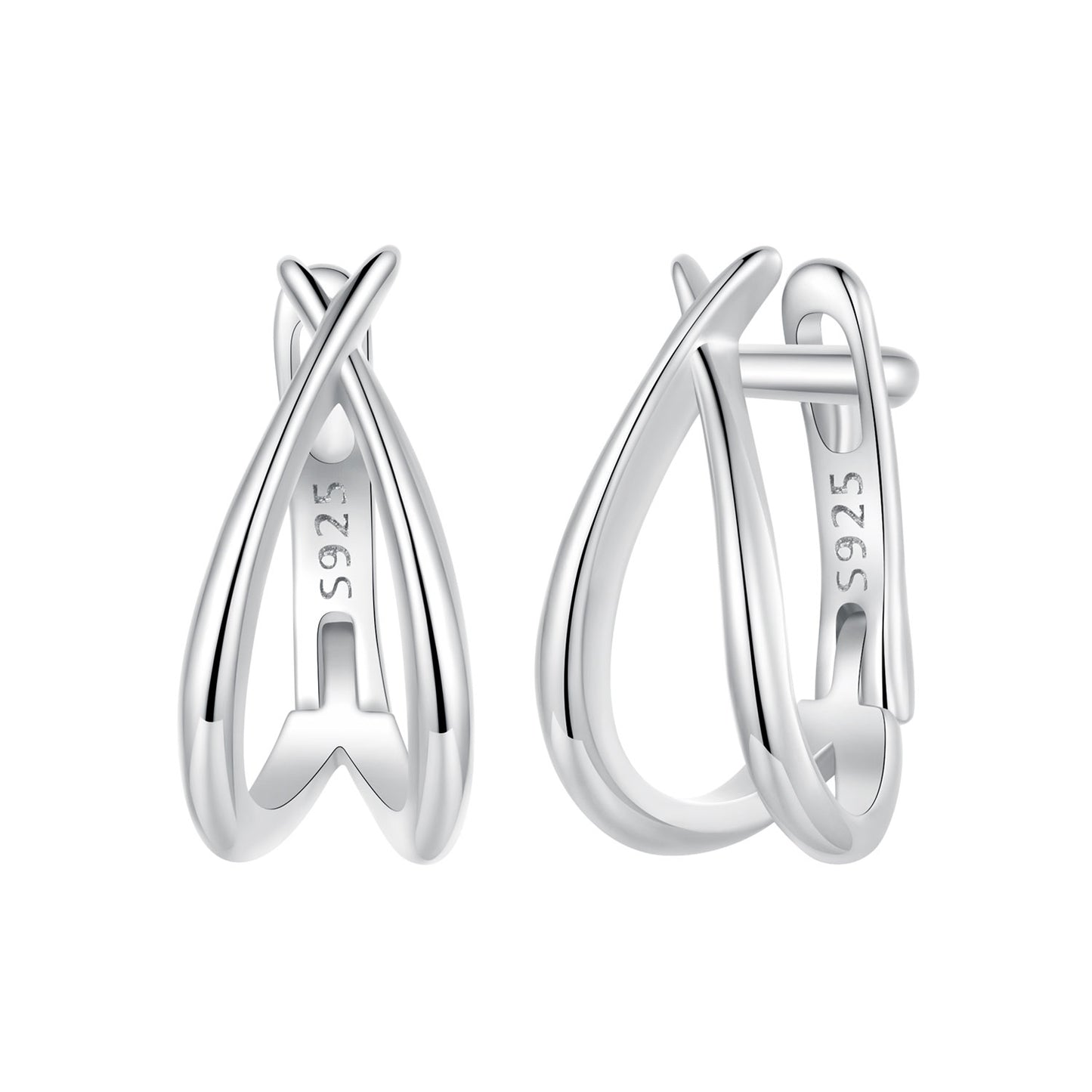 Hoop Earrings Simple Design S925 Silver