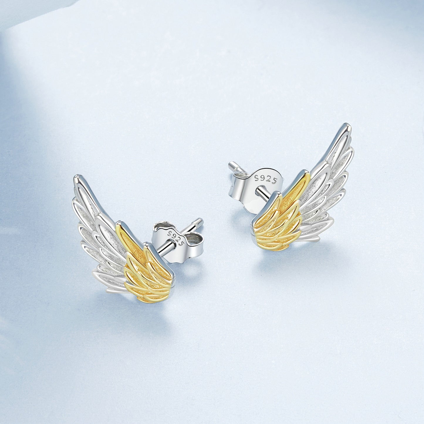 Stud Earrings Elegant Wings S925 Silver