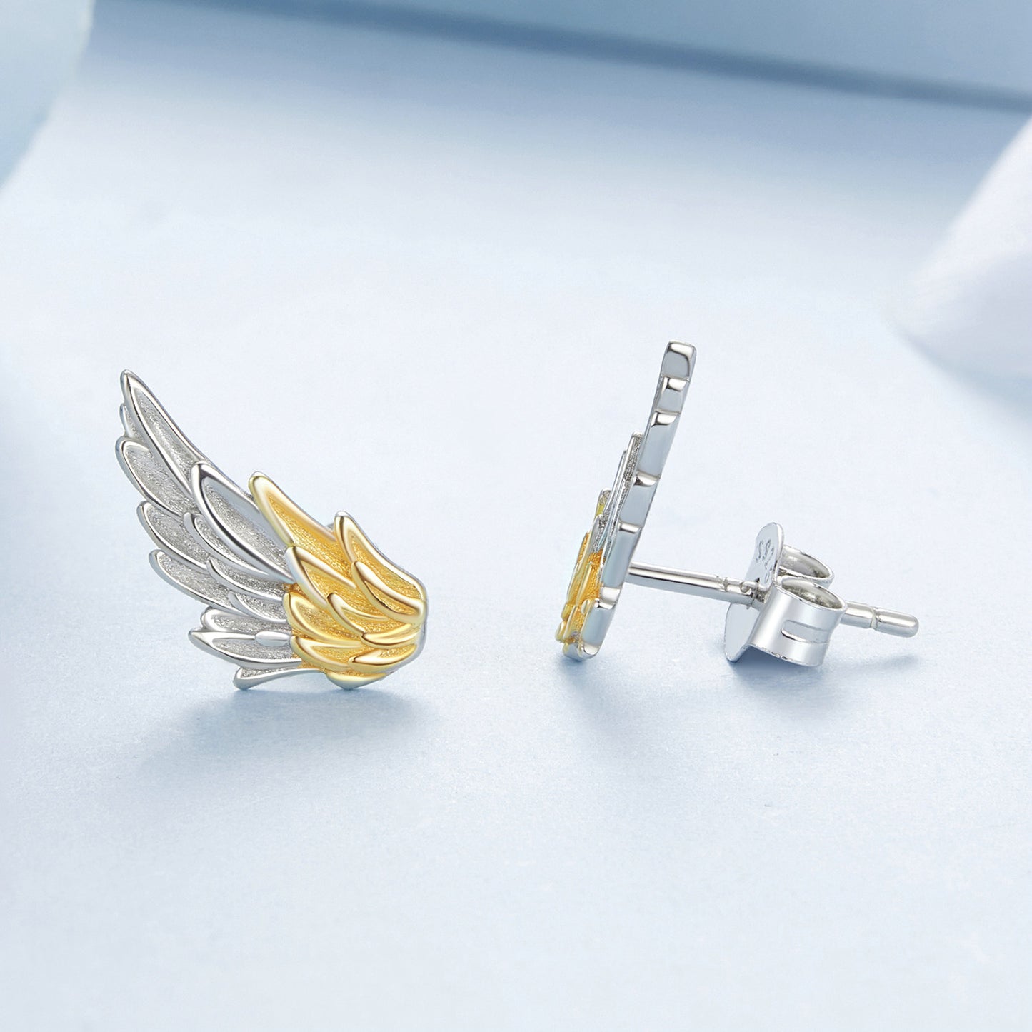 Stud Earrings Elegant Wings S925 Silver