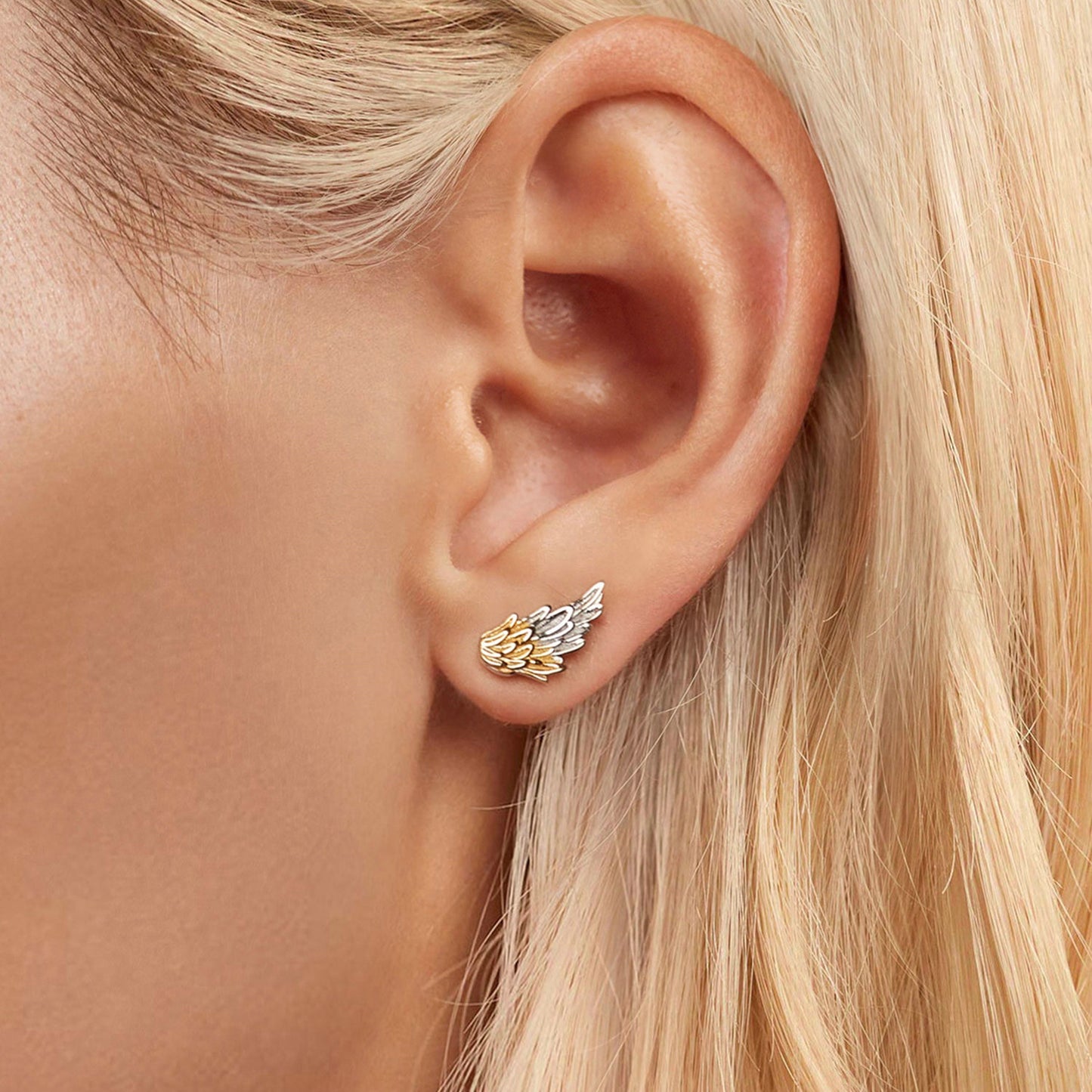 Stud Earrings Elegant Wings S925 Silver