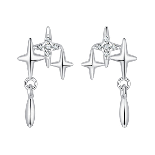 Stud Earrings Starry Stars S925 Silver