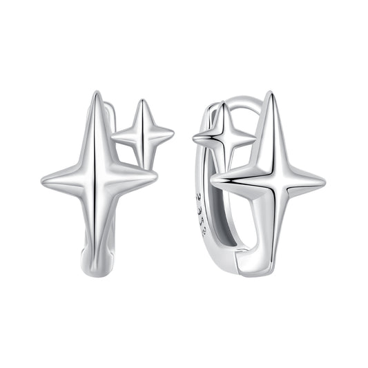 Hopp Earrings Simple Starry Stars S925 Silver