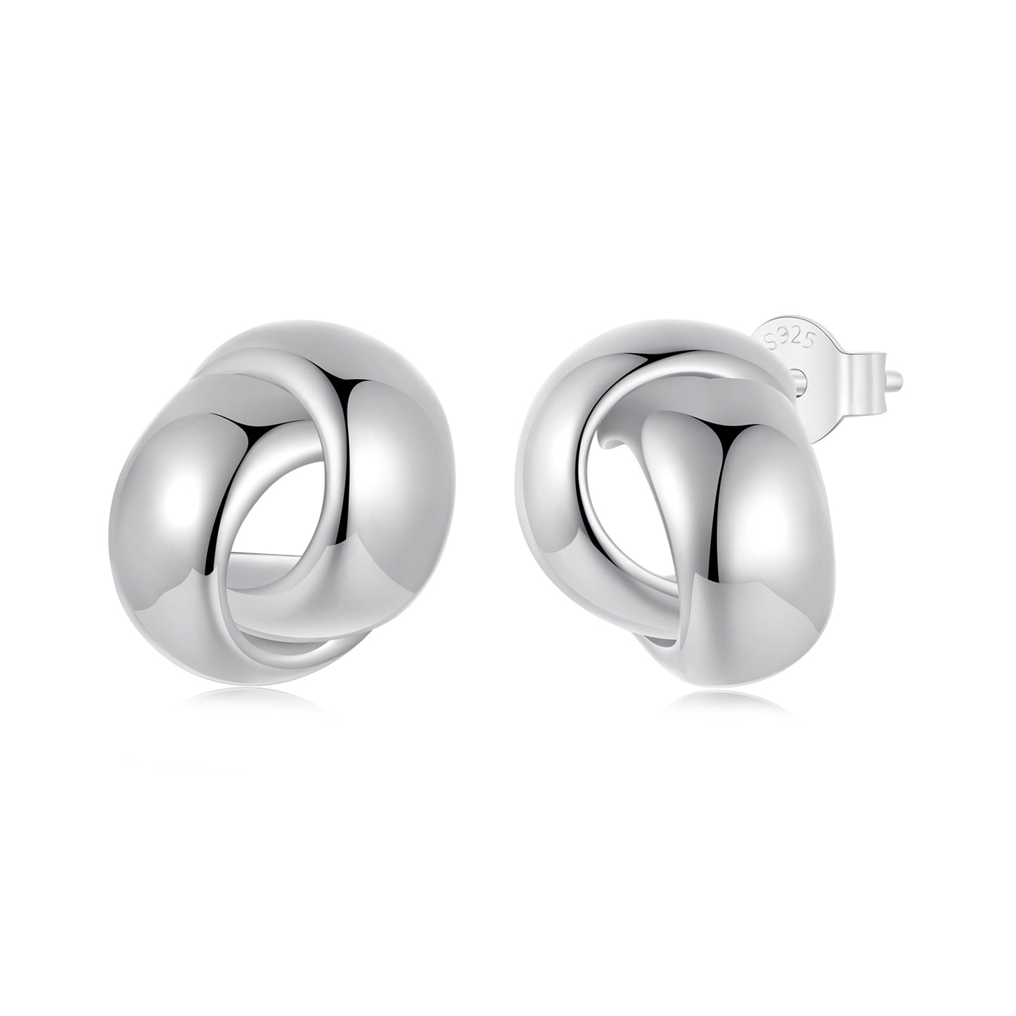 Stud Earrings Twissted Design S925 Silver