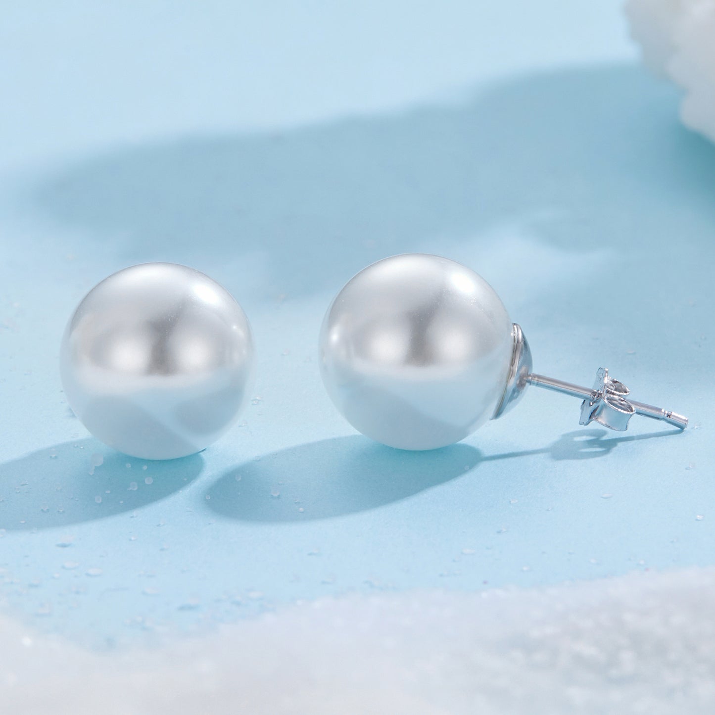 Stud Earrings Simple Pearl S925 Silver