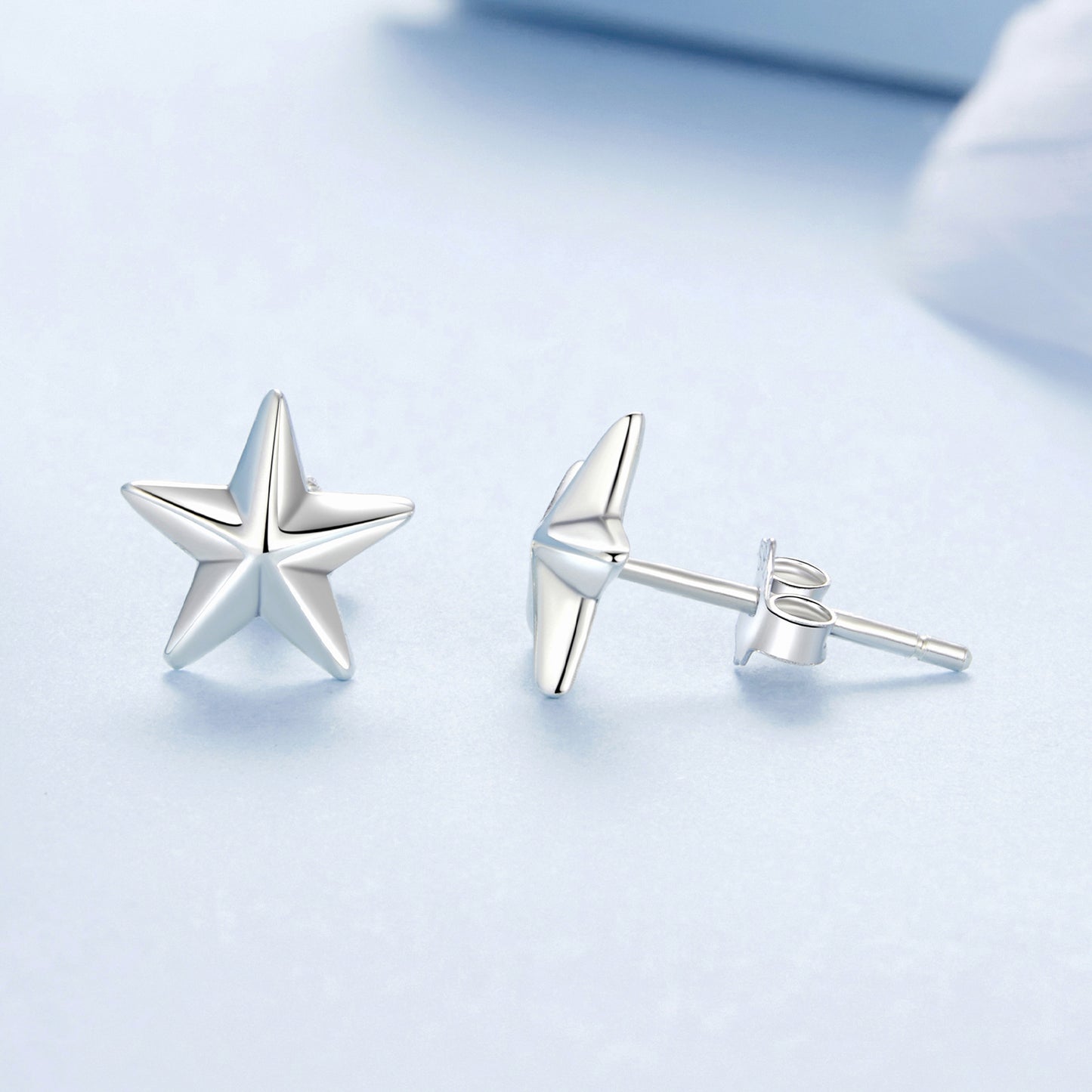 Stud Earrings Classic Star S925 Silver