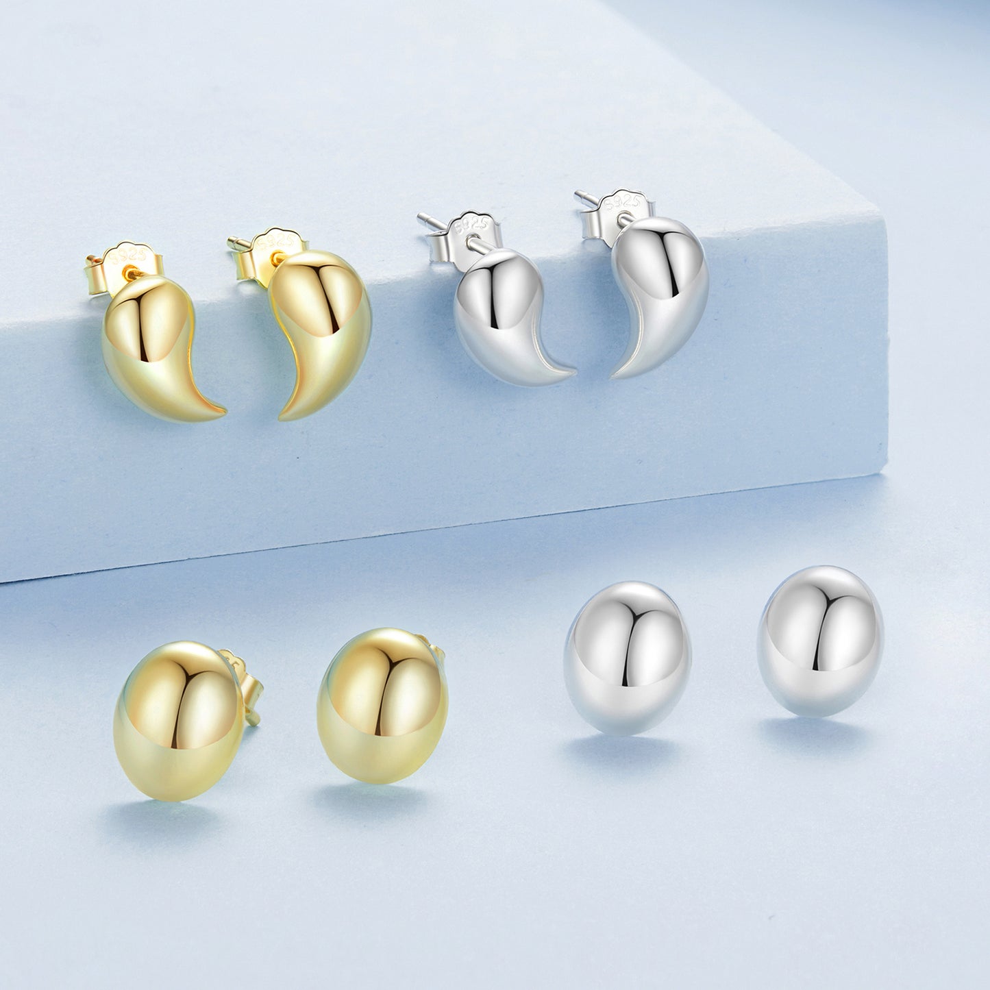 Stud Earrings Comma S925 Silver/Gold Plated