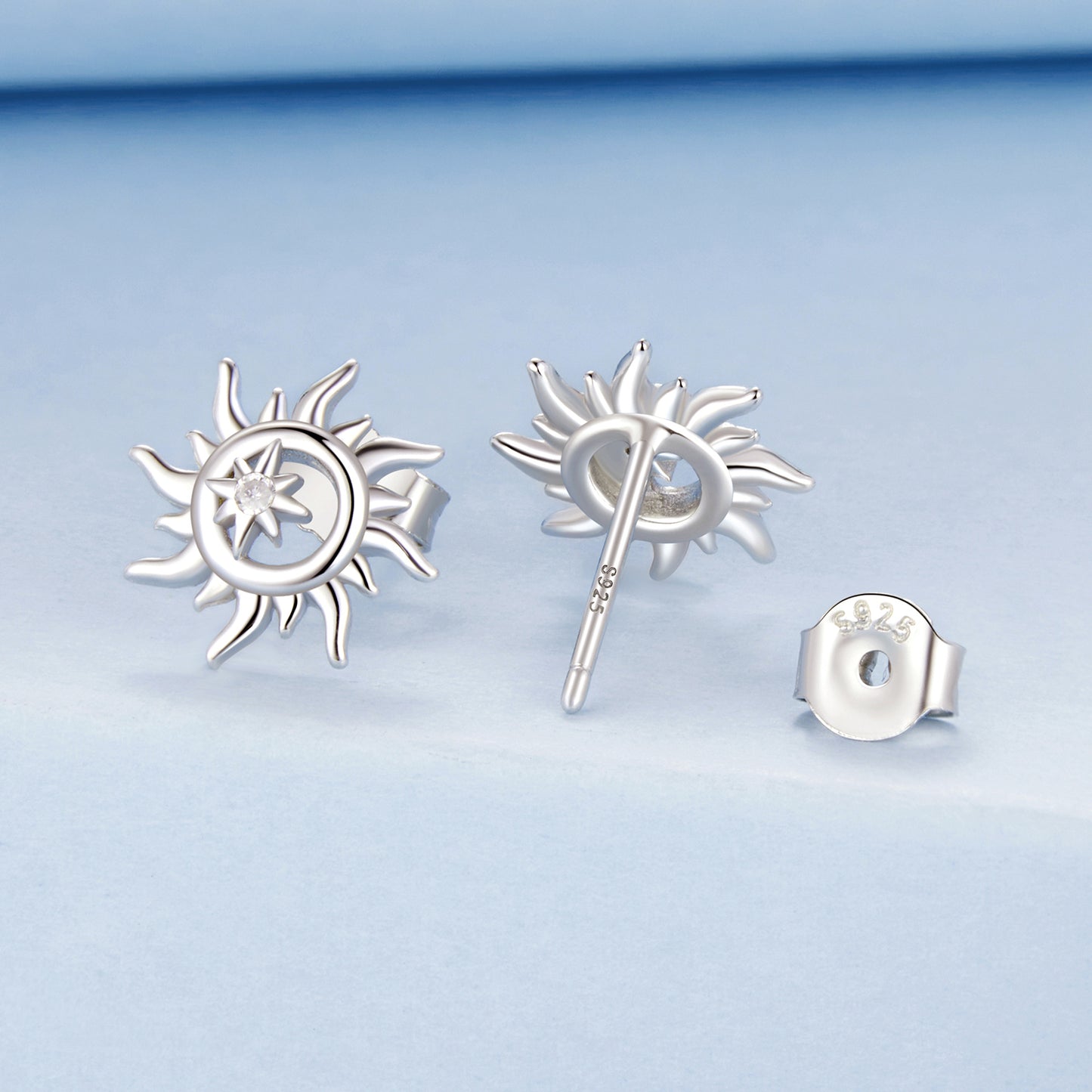 Stud Earrings Sunshine Openwork S925 Silver