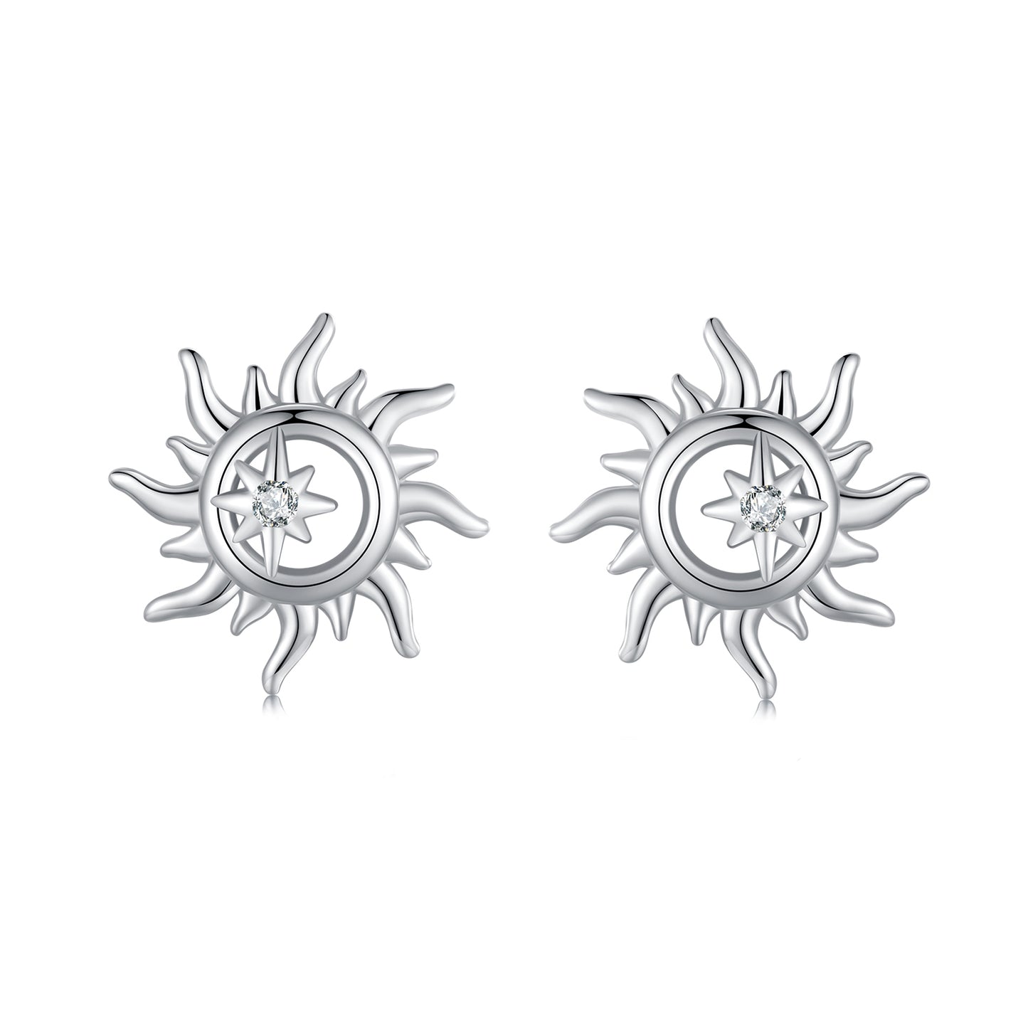 Stud Earrings Sunshine Openwork S925 Silver