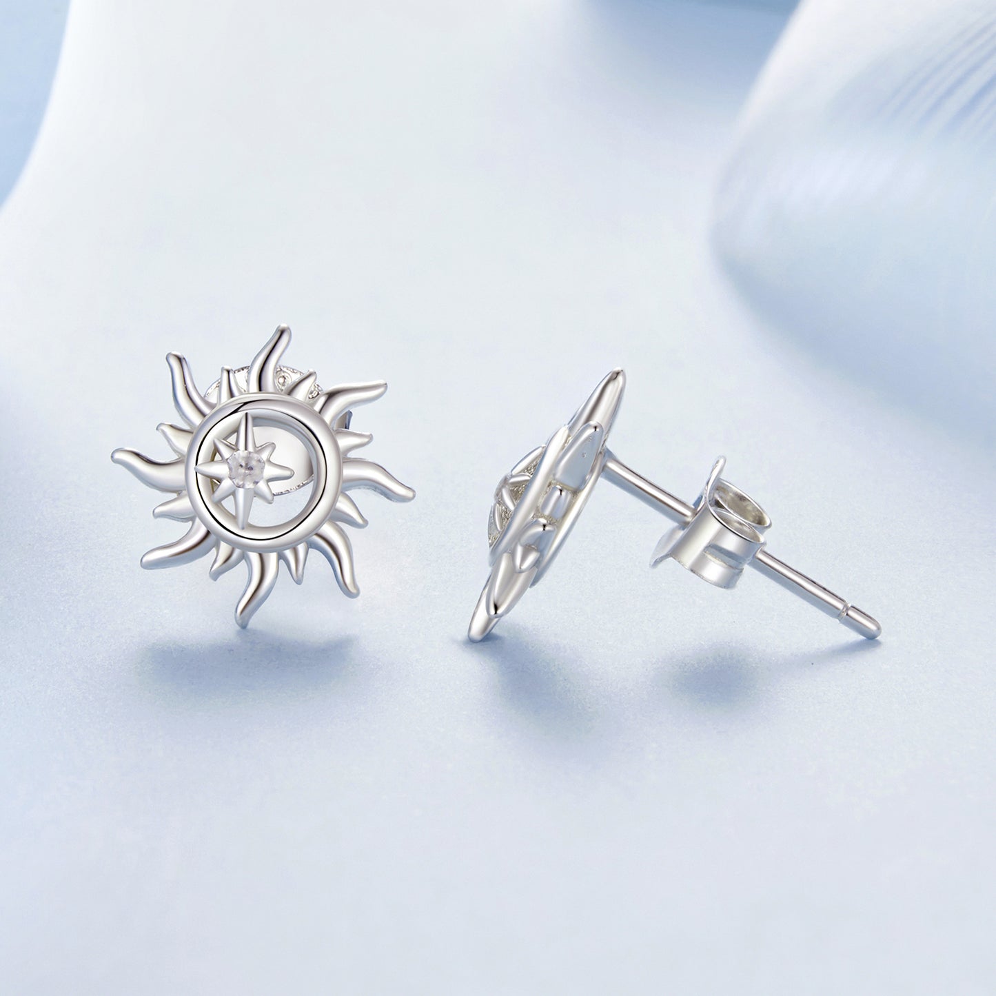 Stud Earrings Sunshine Openwork S925 Silver