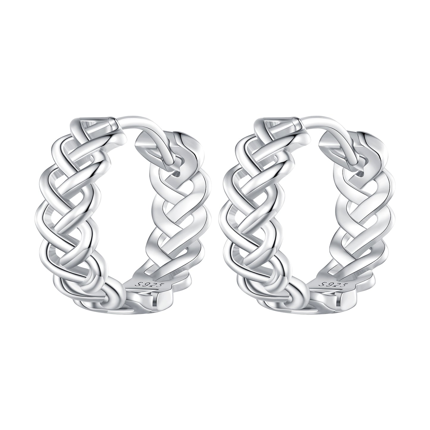 Hoop Earrings Classic Twist Openwork S925 Silver