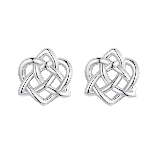 Stud Earrings Celtic Knot Openwork S925 Silver