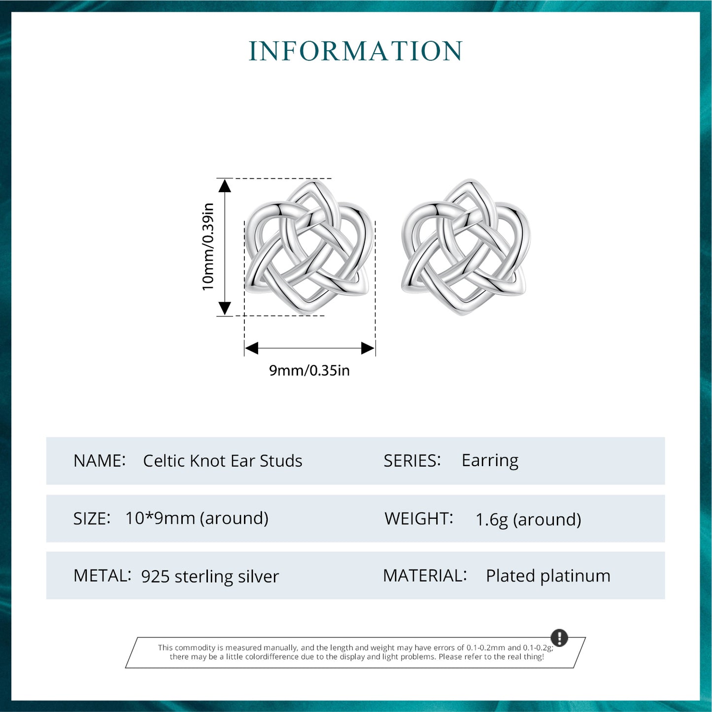 Stud Earrings Celtic Knot Openwork S925 Silver