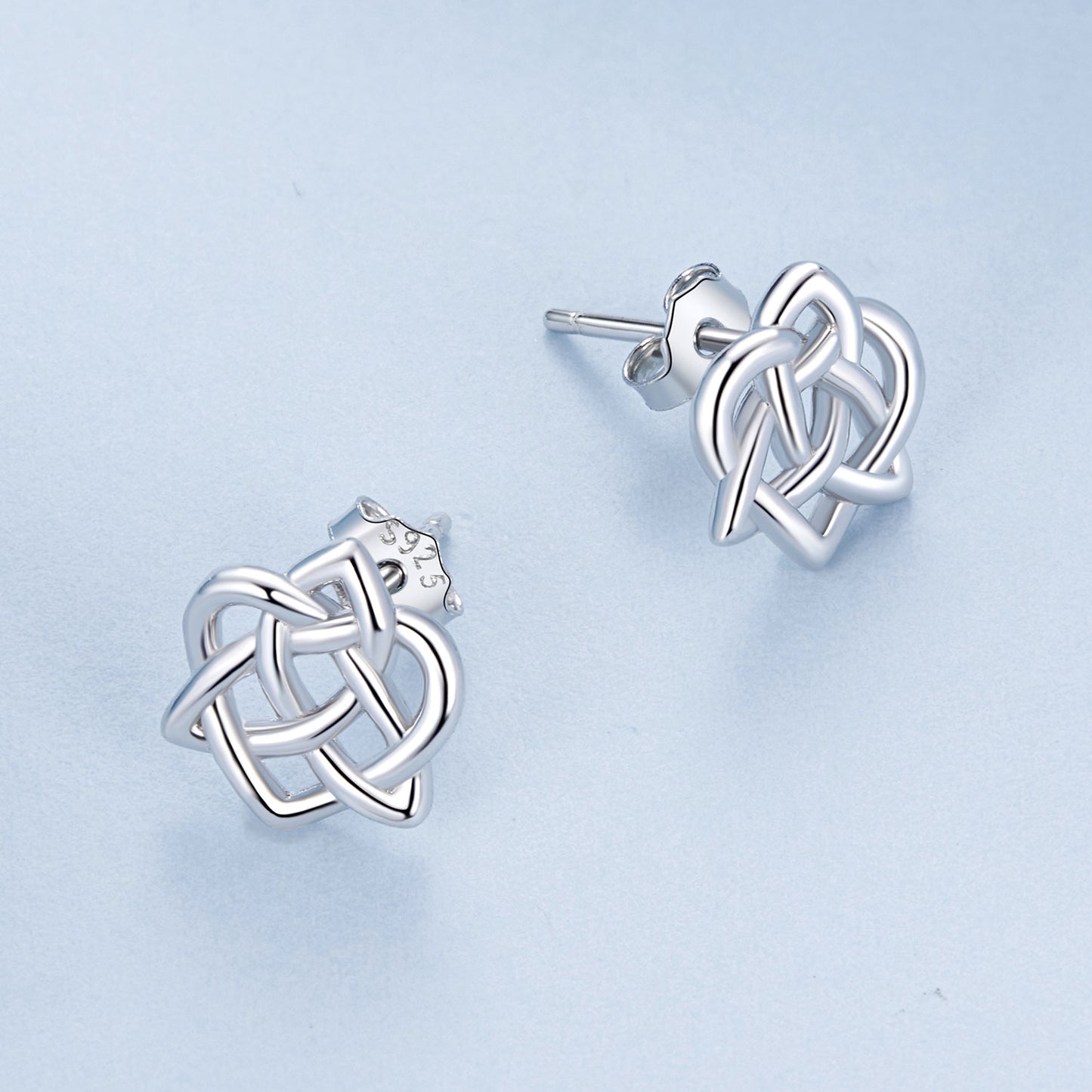 Stud Earrings Celtic Knot Openwork S925 Silver