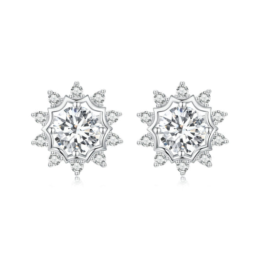 Stud Earrings Dazzling Moissanite 0.5ct S925 Silver