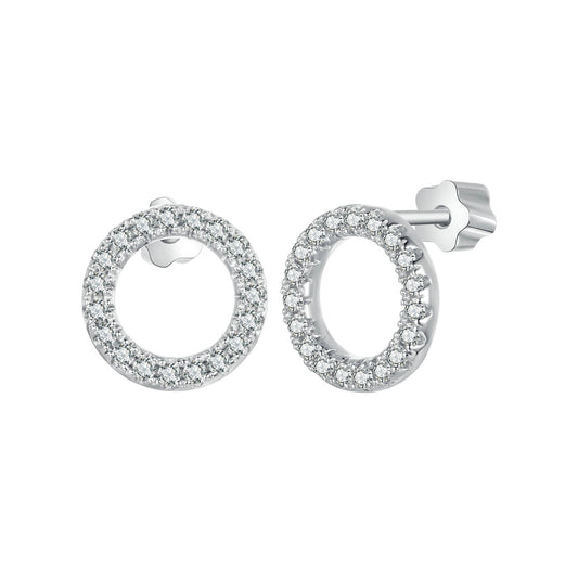 Stud Earrings Classic Ring Moissanite S925 Silver