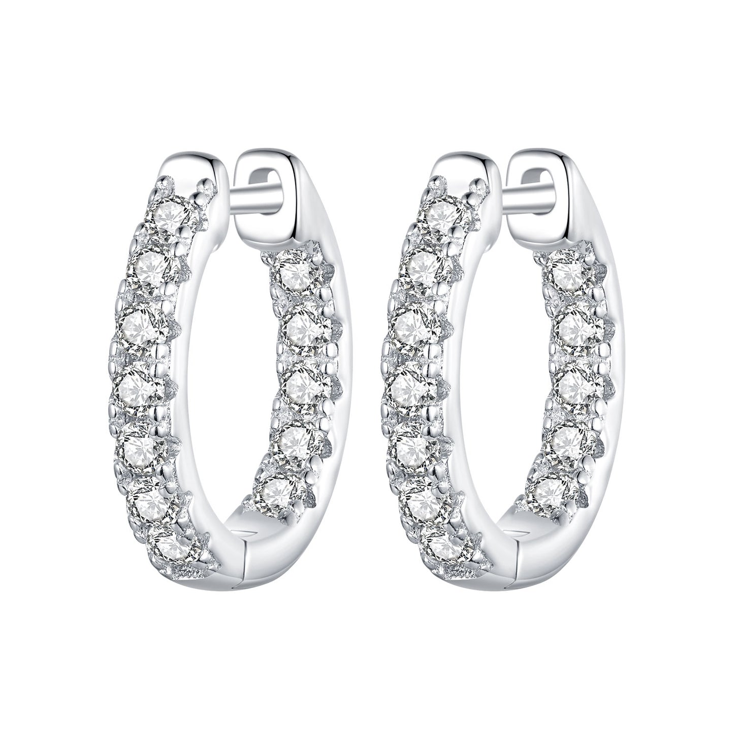 Hoop earrings Simple Design Moissanite Stones S925 Silver