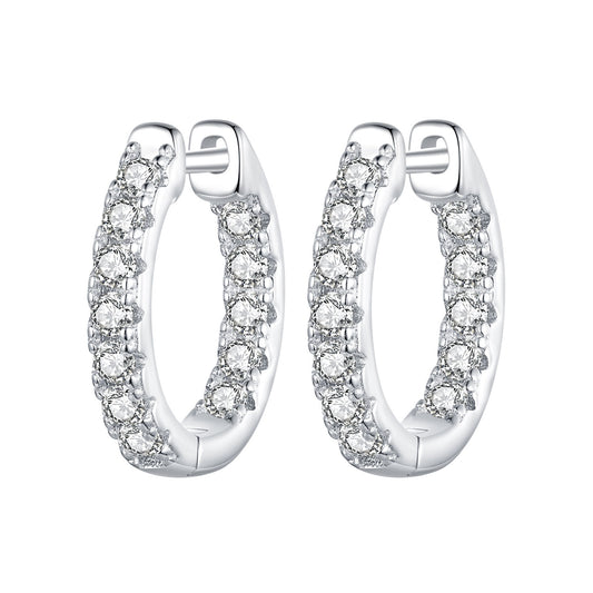 Hoop earrings Simple Design Moissanite Stones S925 Silver