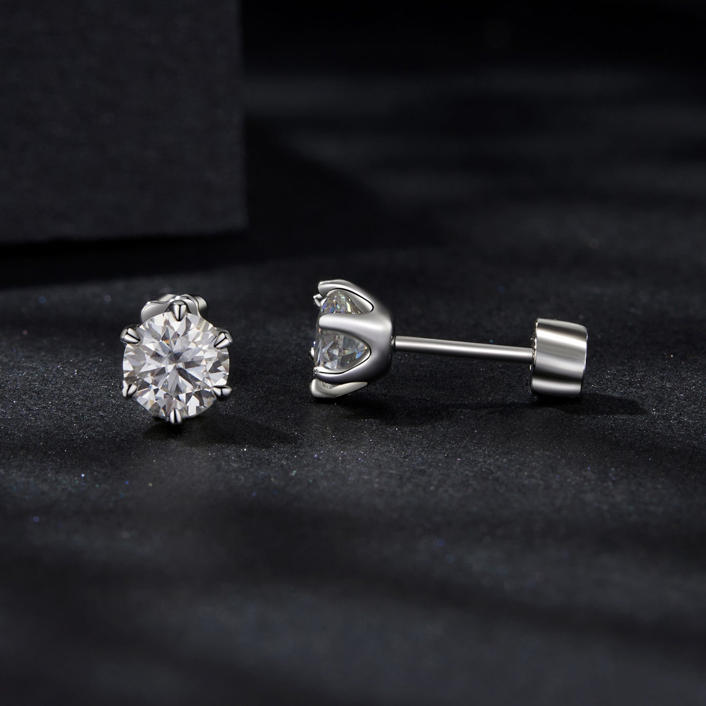 Stud Earrings Classic Six-Prong Moissanite S925 Silver