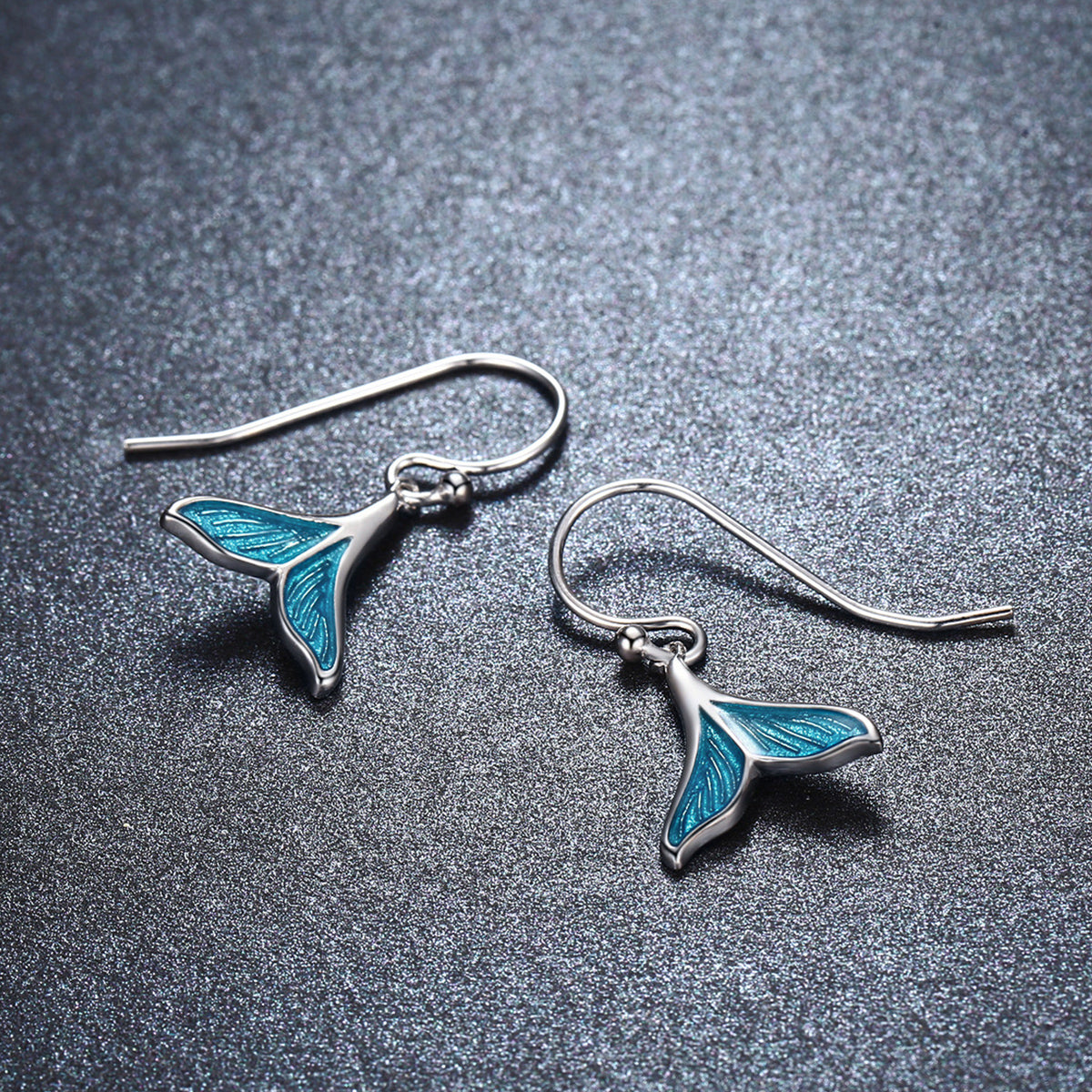 Drop Earrings Whale Tail S925 Silver