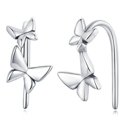 Stud Earrings Classic Butterfly 925 Silver