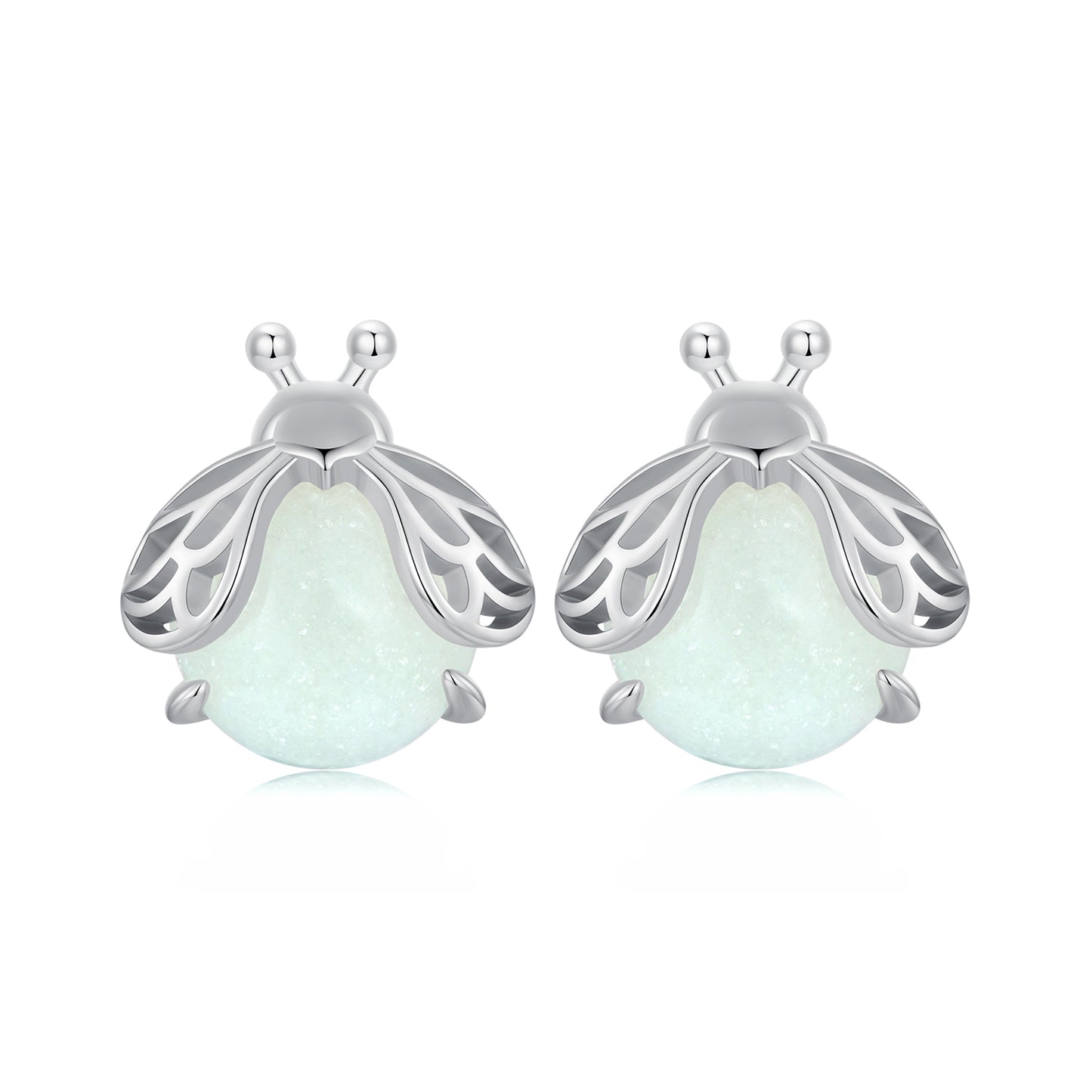 Stud Earrings Luminous Firefly S925 Silver