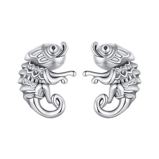 Stud Earrings Chameleon 925 Sterling Silver