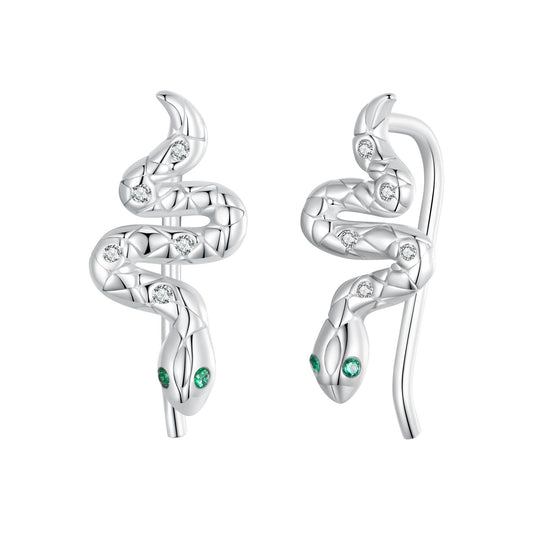 Stud Earrings Ear Hooks Spirit Snake S925 Silver