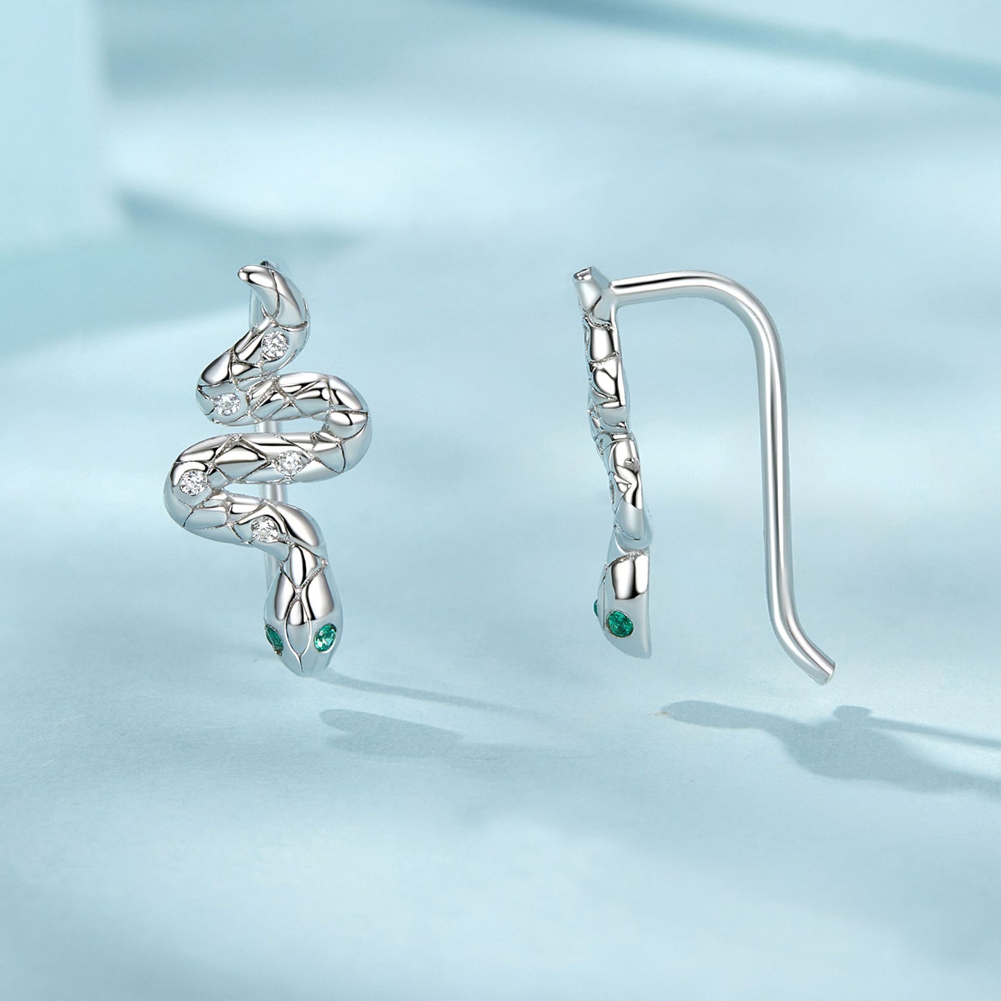 Stud Earrings Ear Hooks Spirit Snake S925 Silver