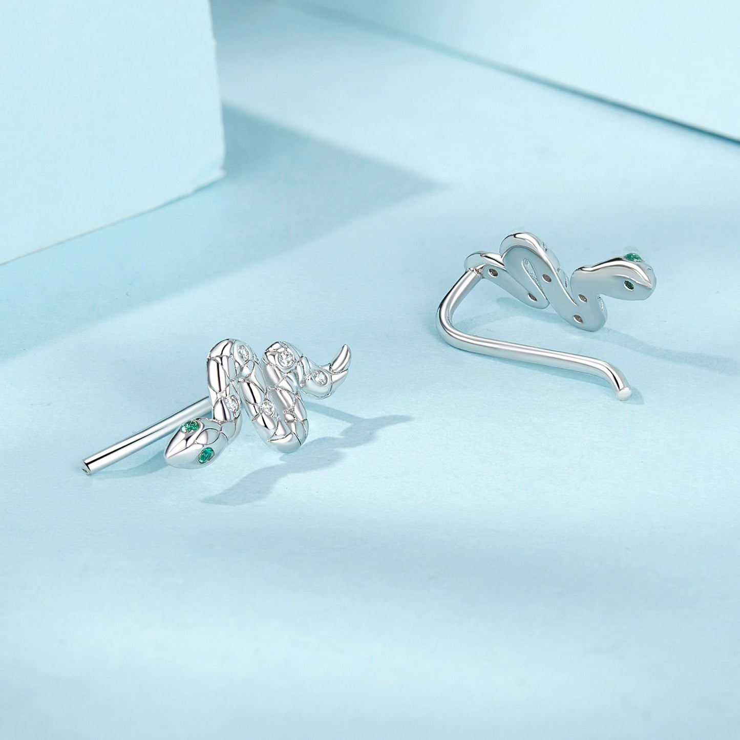 Stud Earrings Ear Hooks Spirit Snake S925 Silver