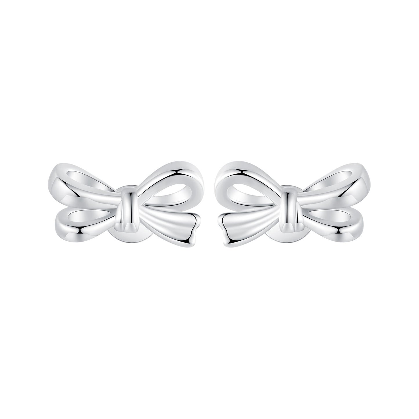 Stud Earrings Simple Bow-Knot S925 Silver