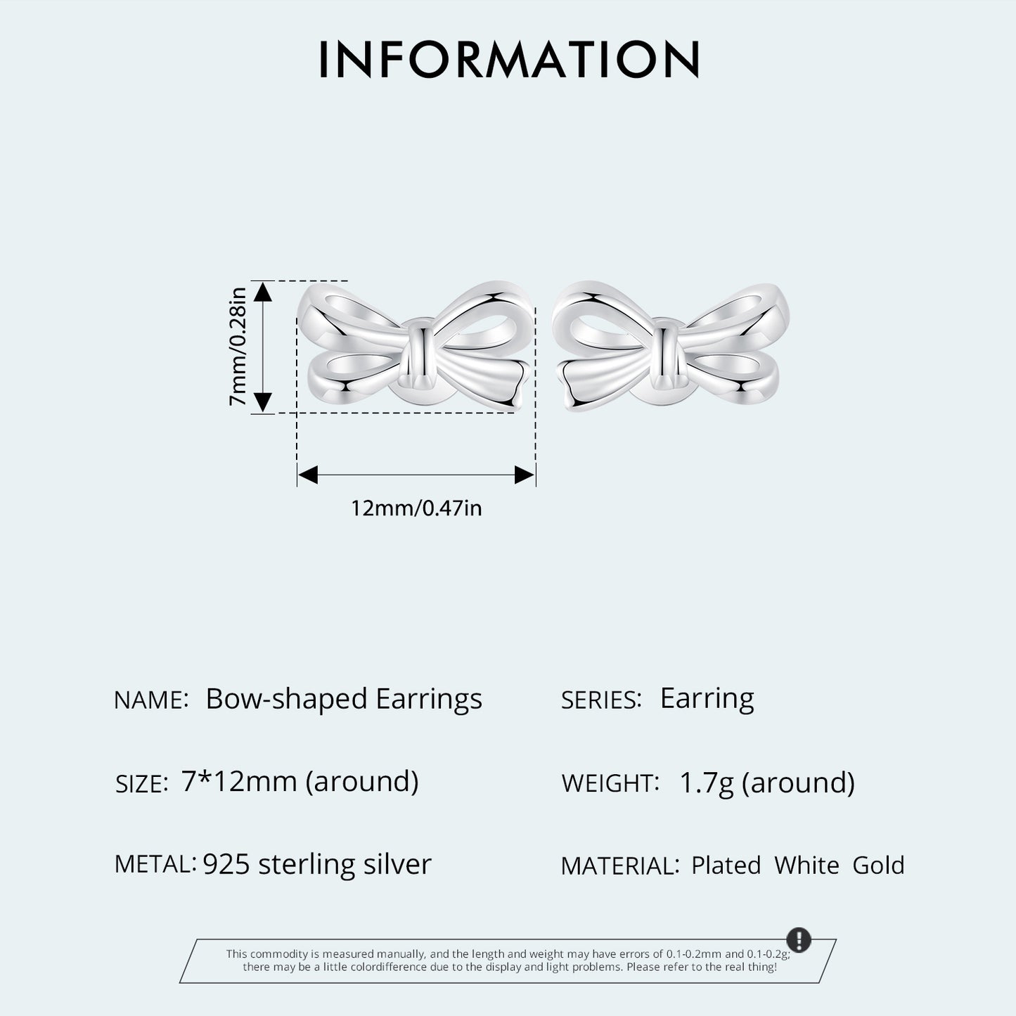 Stud Earrings Simple Bow-Knot S925 Silver