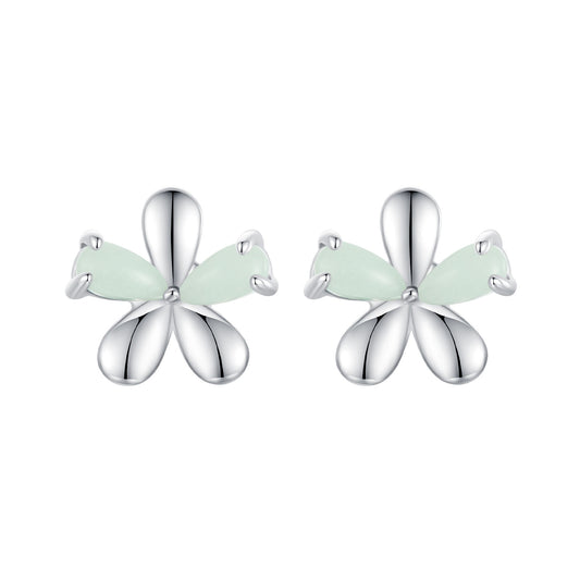 Stud Earrings Small Flower Luminous S925 Silver