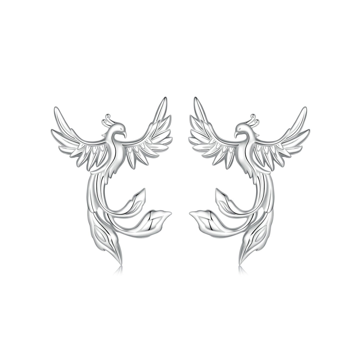 Stud Earrings Noble Phoenix S925 Silver