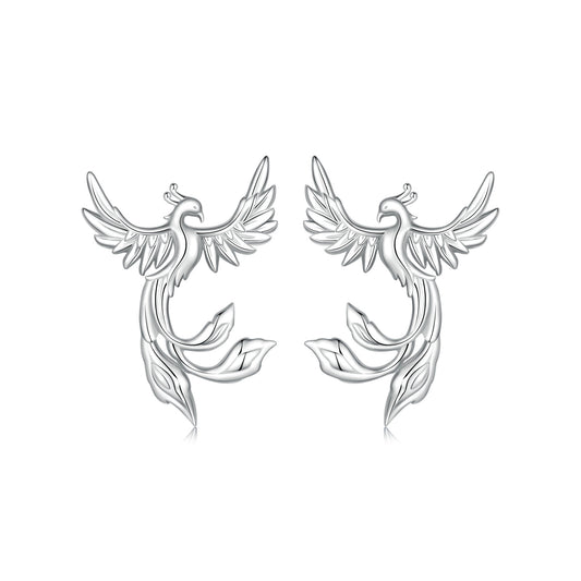 Stud Earrings Noble Phoenix S925 Silver