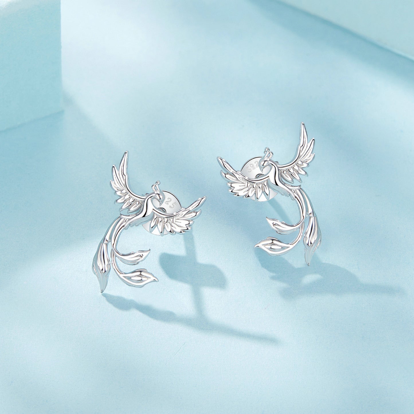 Stud Earrings Noble Phoenix S925 Silver