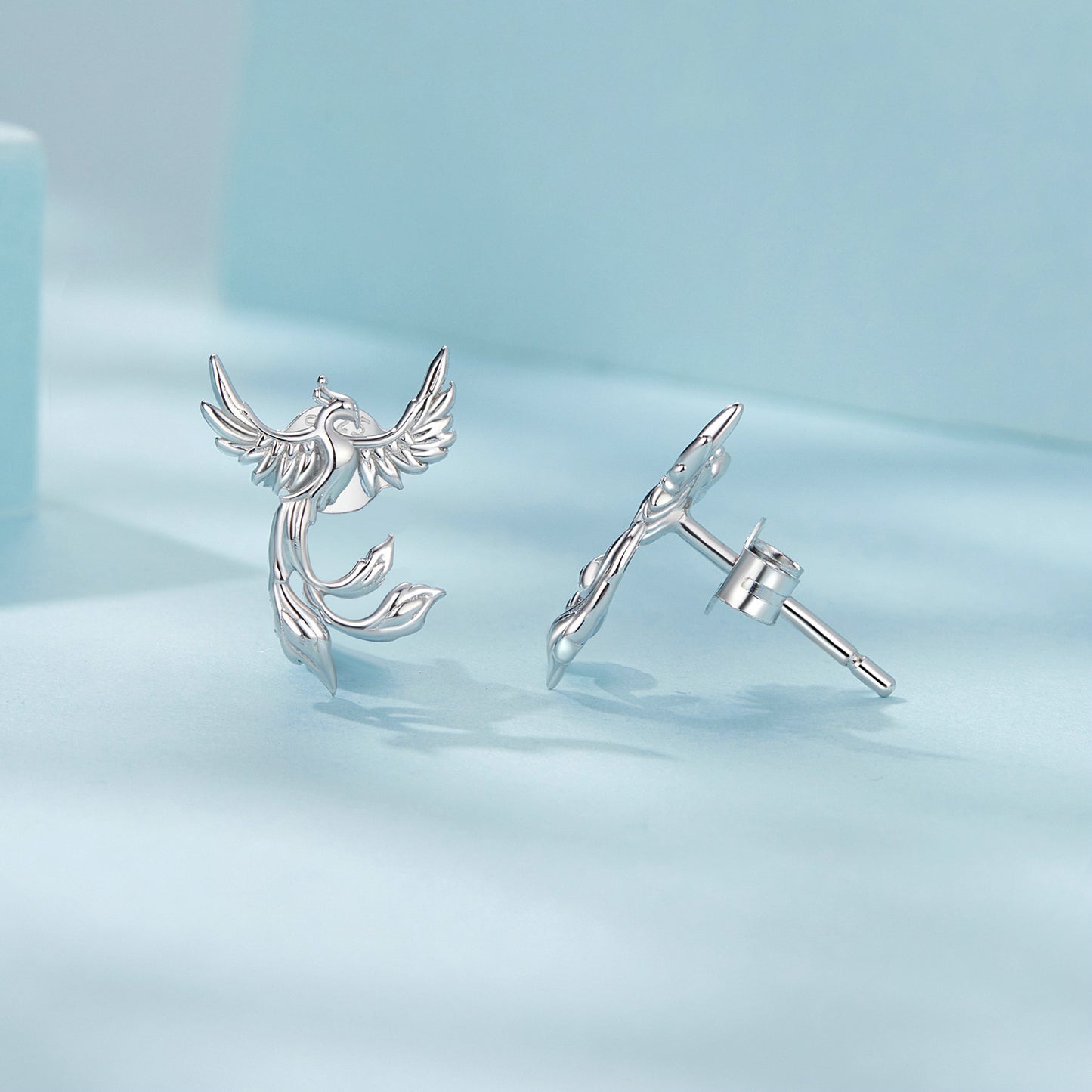 Stud Earrings Noble Phoenix S925 Silver