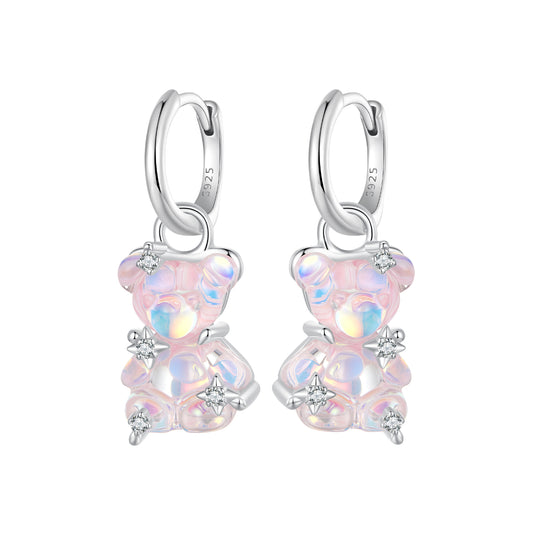 Drop Earrings Dreamy Bear Resin S925 Silver