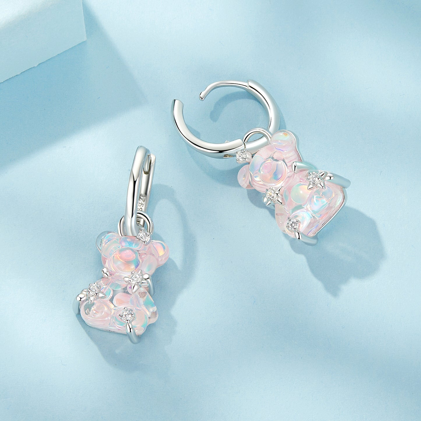 Drop Earrings Dreamy Bear Resin S925 Silver