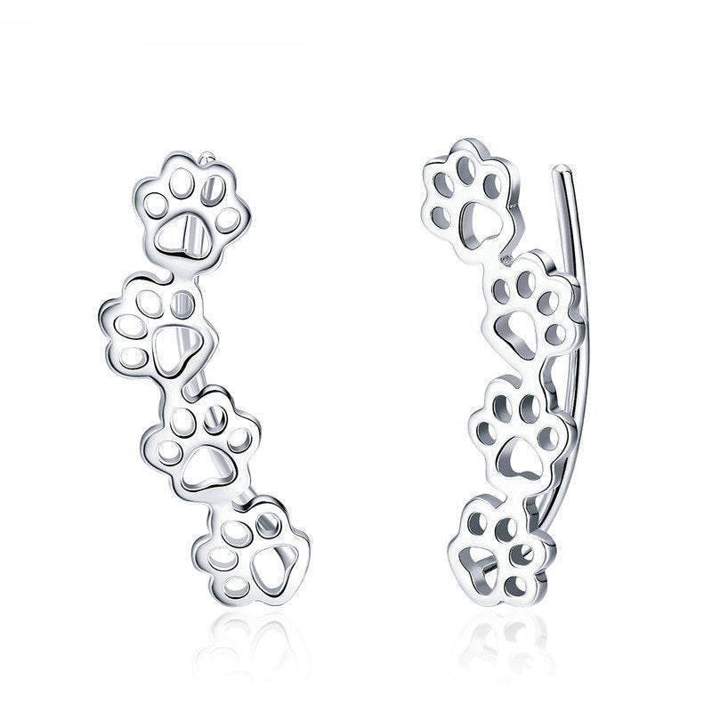 Pet paw print earrings S925 sterling silver