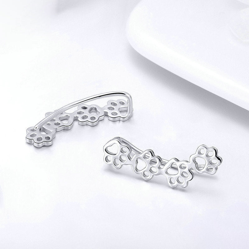 Pet paw print earrings S925 sterling silver