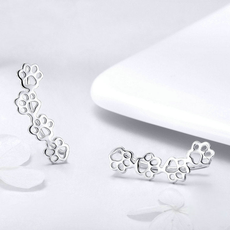 Pet paw print earrings S925 sterling silver