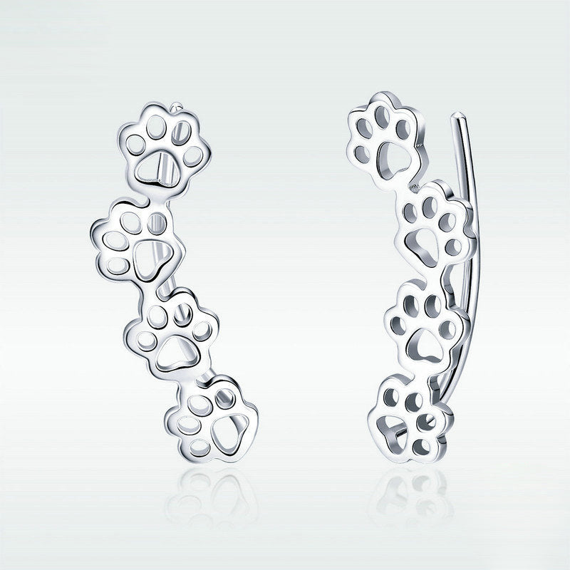 Pet paw print earrings S925 sterling silver